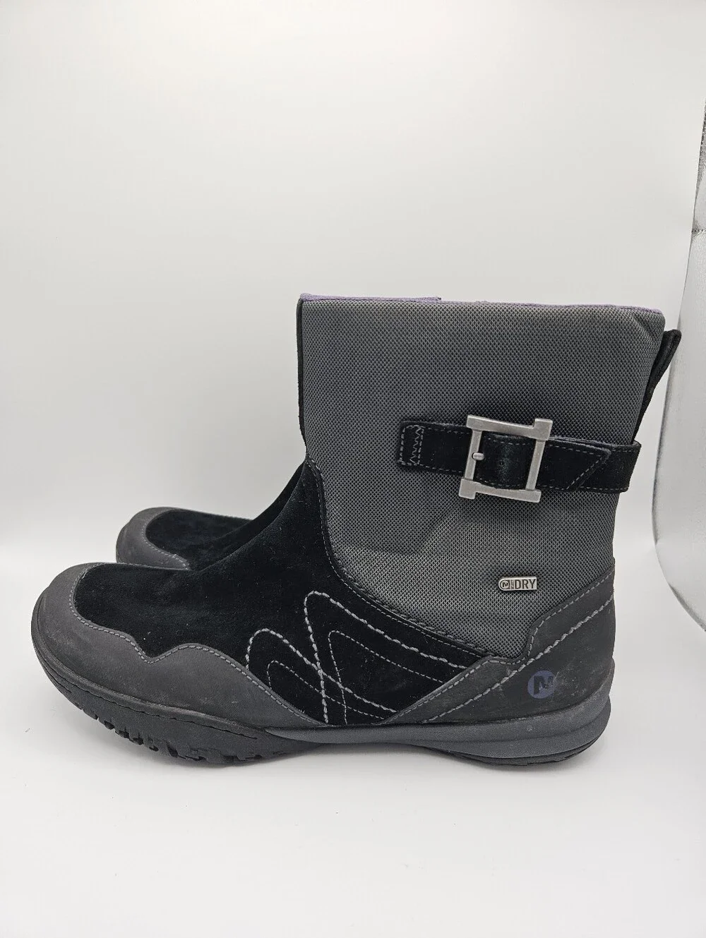 Merrell Albany Sky gray and black waterproof boots size 10